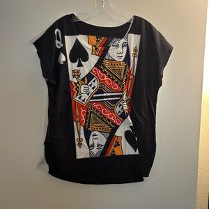 SHEIN Black Queen Graphic Short Sleeve Tee